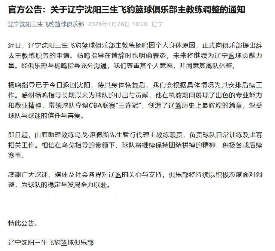 世界杯官方软件下载-不到24小时！杨鸣辞职后下家确定，2天后亮相，做自己喜欢的事